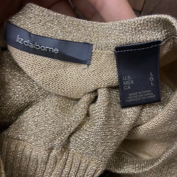 Liz Claiborne Cardigan Top Set Gold - Picture 3 of 5